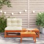 Sofá de jardín sin reposabrazos con cojines y reposapiés de , Sofás modulares de exterior - Ref: Foro24-838138, Precio: 121,6...