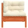 Garden corner sofa and wax brown pine wood cushions by , Modular outdoor sofas - Ref: Foro24-838150, Price: 107,71 €, Discoun...
