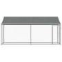 Jaula de perros techo y puerta acero galvanizado gris 4x2x2 m de , Casetas y cercados para perros - Ref: Foro24-3209568, Prec...