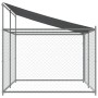 Jaula de perros techo y puerta acero galvanizado gris 4x2x2 m de , Casetas y cercados para perros - Ref: Foro24-3209568, Prec...