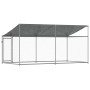 Jaula de perros techo y puerta acero galvanizado gris 4x2x2 m de , Casetas y cercados para perros - Ref: Foro24-3209568, Prec...