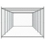 Jaula de perros con puerta acero galvanizado gris 12x2x1,5 m de , Casetas y cercados para perros - Ref: Foro24-3209582, Preci...
