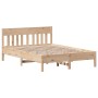 Estructura de cama con cabecero madera de pino blanco 150x200cm de , Camas y somieres - Ref: Foro24-842642, Precio: 110,78 €,...