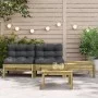 2-seater garden sofa with cushions and footrest by , Modular outdoor sofas - Ref: Foro24-838184, Price: 157,64 €, Discount: %