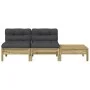 2-seater garden sofa with cushions and footrest by , Modular outdoor sofas - Ref: Foro24-838184, Price: 157,64 €, Discount: %