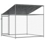 Jaula de perros techo y puerta acero galvanizado gris 2x2x2 m de , Casetas y cercados para perros - Ref: Foro24-172559, Preci...