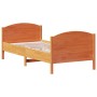 Estructura cama con cabecero madera pino marrón cera 100x200 cm de , Camas y somieres - Ref: Foro24-842565, Precio: 117,19 €,...