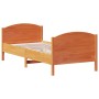 Estructura cama con cabecero madera pino marrón cera 100x200 cm de , Camas y somieres - Ref: Foro24-842565, Precio: 117,19 €,...