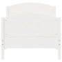 Estructura de cama con cabecero madera pino blanco 90x190 cm de , Camas y somieres - Ref: Foro24-842571, Precio: 108,39 €, De...