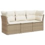 Juego de sofás de jardín con cojines beige 3 pzas ratán PE de , Conjuntos de jardín - Ref: Foro24-3249047, Precio: 229,96 €, ...