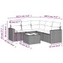 Garden sofa set with cushions 6 pieces beige synthetic rattan by , Modular outdoor sofas - Ref: Foro24-3251295, Price: 425,11...