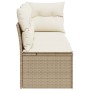 Sofá de jardín de 3 plazas con cojines ratán sintético beige de , Sofás de exterior - Ref: Foro24-366076, Precio: 216,44 €, D...