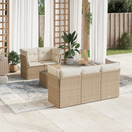 Juego de sofás jardín con cojines 6 pzas ratán sintético beige de , Conjuntos de jardín - Ref: Foro24-3249087, Precio: 434,41...