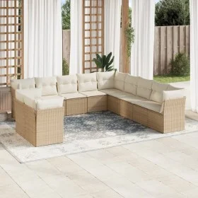 Set de sofás de jardín 11pzas con cojines ratán sintético beige de , Conjuntos de jardín - Ref: Foro24-3249717, Precio: 747,5...