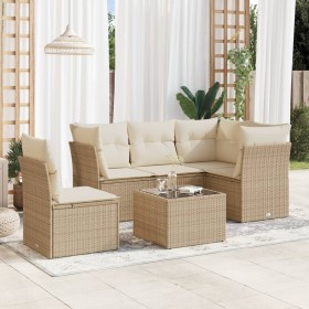 Juego de sofás jardín con cojines 6 pzas ratán sintético beige de , Conjuntos de jardín - Ref: Foro24-3249487, Precio: 416,39...