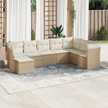 Juego de sofás de jardín con cojines beige 8 pzas ratán PE de , Conjuntos de jardín - Ref: Foro24-3249887, Precio: 569,97 €, ...