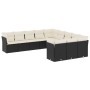 Set de sofás de jardín 11 pzas y cojines ratán sintético negro de , Conjuntos de jardín - Ref: Foro24-3250245, Precio: 641,80...
