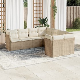 Juego de sofás de jardín con cojines beige 8 pzas ratán PE de , Conjuntos de jardín - Ref: Foro24-3250427, Precio: 581,10 €, ...