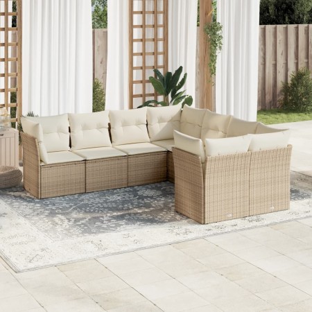 Juego de sofás de jardín con cojines beige 8 pzas ratán PE de , Conjuntos de jardín - Ref: Foro24-3250427, Precio: 581,10 €, ...