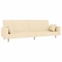 Sofá cama de 2 plazas con dos almohadas tela color crema de , Sofás - Ref: Foro24-375744, Precio: 269,85 €, Descuento: %