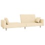 Sofá cama de 2 plazas con dos almohadas tela color crema de , Sofás - Ref: Foro24-375744, Precio: 269,85 €, Descuento: %