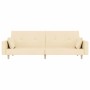 Sofá cama de 2 plazas con dos almohadas tela color crema de , Sofás - Ref: Foro24-375744, Precio: 269,85 €, Descuento: %