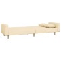 Sofá cama de 2 plazas con dos almohadas tela color crema de , Sofás - Ref: Foro24-375744, Precio: 269,85 €, Descuento: %