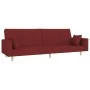 Sofá cama de 2 plazas con dos almohadas tela color vino de , Sofás - Ref: Foro24-375746, Precio: 265,01 €, Descuento: %