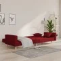 Sofá cama de 2 plazas con dos almohadas tela color vino de , Sofás - Ref: Foro24-375746, Precio: 265,01 €, Descuento: %