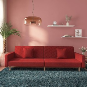 Sofá cama de 2 plazas con dos almohadas tela color vino de , Sofás - Ref: Foro24-375907, Precio: 275,52 €, Descuento: %