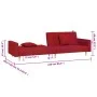 Sofá cama de 2 plazas con dos almohadas tela color vino de , Sofás - Ref: Foro24-375907, Precio: 270,71 €, Descuento: %
