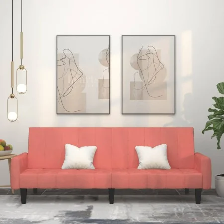 Sofá cama de 2 plazas terciopelo rosa de , Sofás - Ref: Foro24-375778, Precio: 257,58 €, Descuento: %