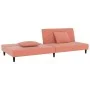 Sofá cama de 2 plazas con dos almohadas terciopelo rosa de , Sofás - Ref: Foro24-375913, Precio: 242,93 €, Descuento: %