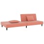 Sofá cama de 2 plazas con dos almohadas terciopelo rosa de , Sofás - Ref: Foro24-375913, Precio: 247,18 €, Descuento: %