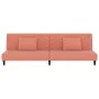 Sofá cama de 2 plazas con dos almohadas terciopelo rosa de , Sofás - Ref: Foro24-375913, Precio: 242,93 €, Descuento: %