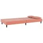 Sofá cama de 2 plazas con dos almohadas terciopelo rosa de , Sofás - Ref: Foro24-375913, Precio: 242,93 €, Descuento: %