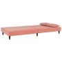 Sofá cama de 2 plazas con dos almohadas terciopelo rosa de , Sofás - Ref: Foro24-375913, Precio: 247,18 €, Descuento: %