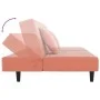 Sofá cama de 2 plazas con dos almohadas terciopelo rosa de , Sofás - Ref: Foro24-375913, Precio: 242,93 €, Descuento: %