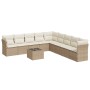 Juego de sofás jardín con cojines beige 10 pzas ratán sintético de , Conjuntos de jardín - Ref: Foro24-3249627, Precio: 687,2...