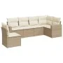 Garden sofa set with cushions 6 pieces beige synthetic rattan by , Modular outdoor sofas - Ref: Foro24-3251365, Price: 434,03...