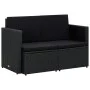 2-seater garden sofa with black synthetic rattan cushions by , Outdoor sofas - Ref: Foro24-45784, Price: 192,05 €, Discount: %