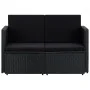 2-seater garden sofa with black synthetic rattan cushions by , Outdoor sofas - Ref: Foro24-45784, Price: 192,05 €, Discount: %