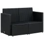 2-seater garden sofa with black synthetic rattan cushions by , Outdoor sofas - Ref: Foro24-45784, Price: 192,05 €, Discount: %