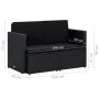 2-seater garden sofa with black synthetic rattan cushions by , Outdoor sofas - Ref: Foro24-45784, Price: 192,05 €, Discount: %