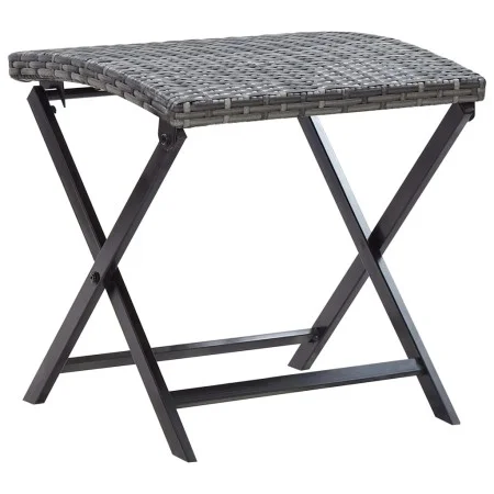 Taburete plegable ratán sintético gris de , Otomanas de exterior - Ref: Foro24-45773, Precio: 48,02 €, Descuento: %