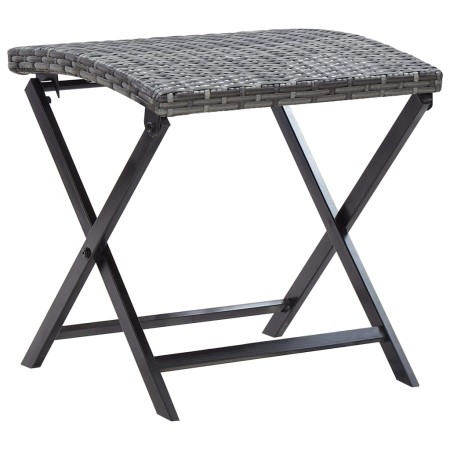 Taburete plegable ratán sintético gris de , Otomanas de exterior - Ref: Foro24-45773, Precio: 48,98 €, Descuento: %