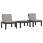Juego muebles de jardín 3 piezas y cojines PP gris antracita de , Conjuntos de jardín - Ref: Foro24-3203731, Precio: 179,95 €...