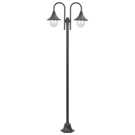 Farola de jardín con 2 luces aluminio color bronce E27 220 cm de , Iluminación de exterior - Ref: Foro24-44209, Precio: 133,5...