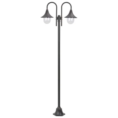Garden street lamp with 2 bronze-colored aluminum lights E27 220 cm by , Outdoor lighting - Ref: Foro24-44209, Price: 130,76 ...
