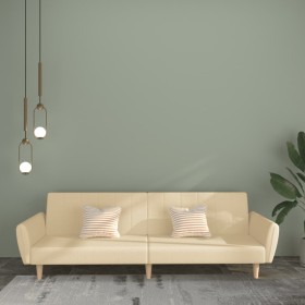 Sofá cama de 2 plazas tela color crema de , Sofás - Ref: Foro24-375855, Precio: 273,54 €, Descuento: %